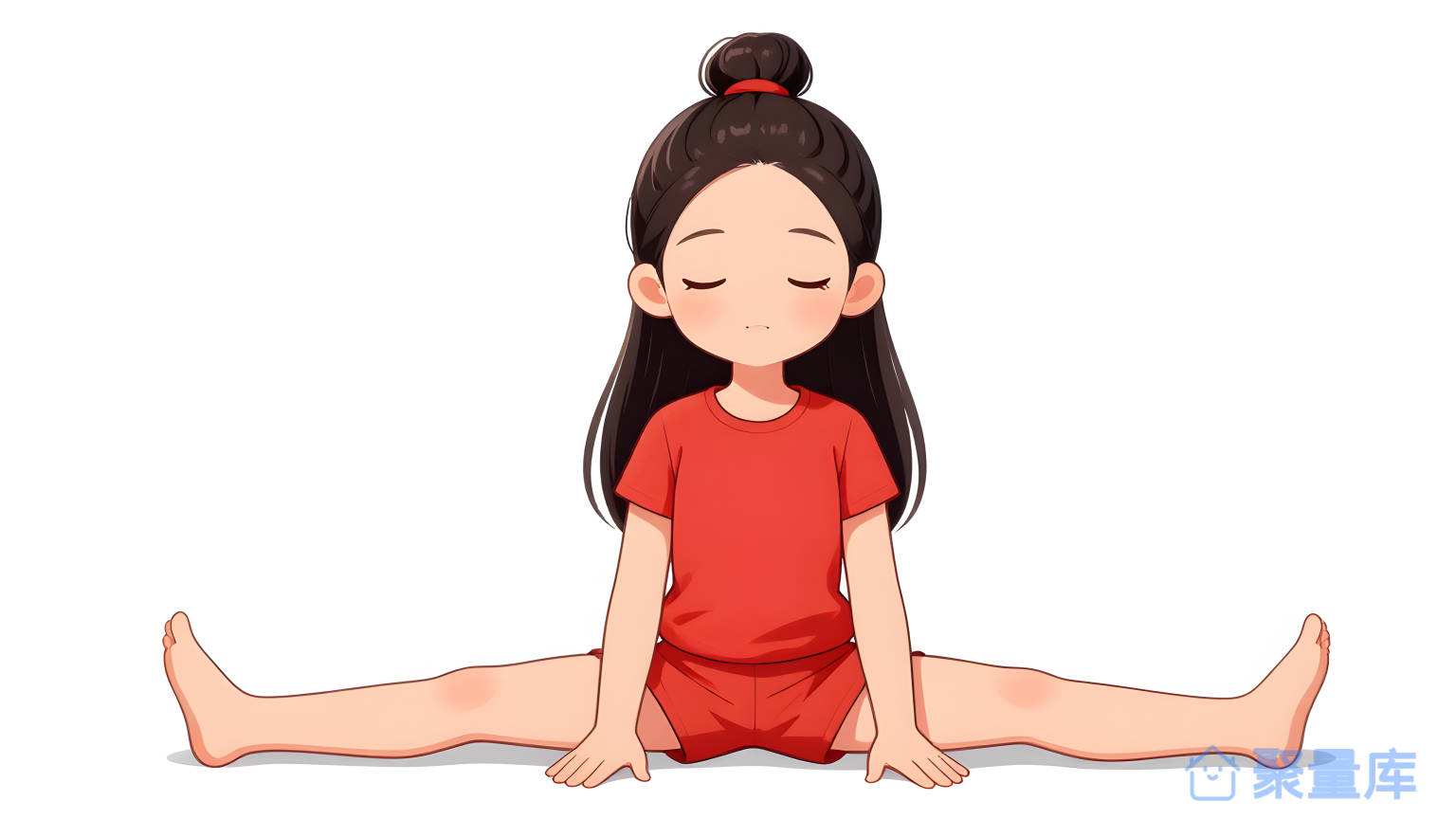 小女孩在地上做蜂形