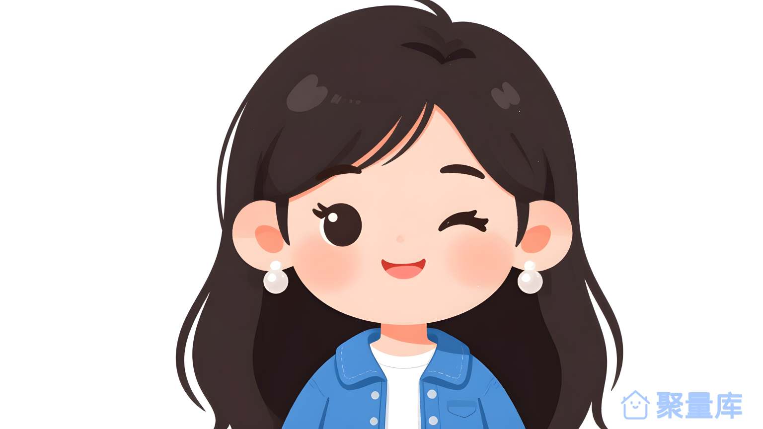 女孩穿蓝色长袖