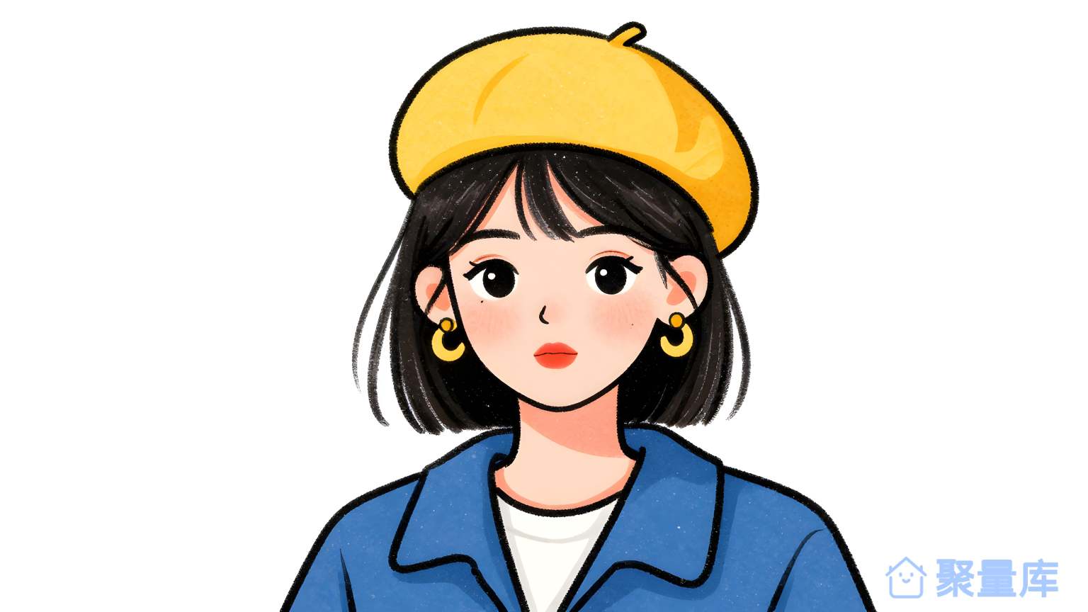 女子穿黄色袖子和蓝色外套