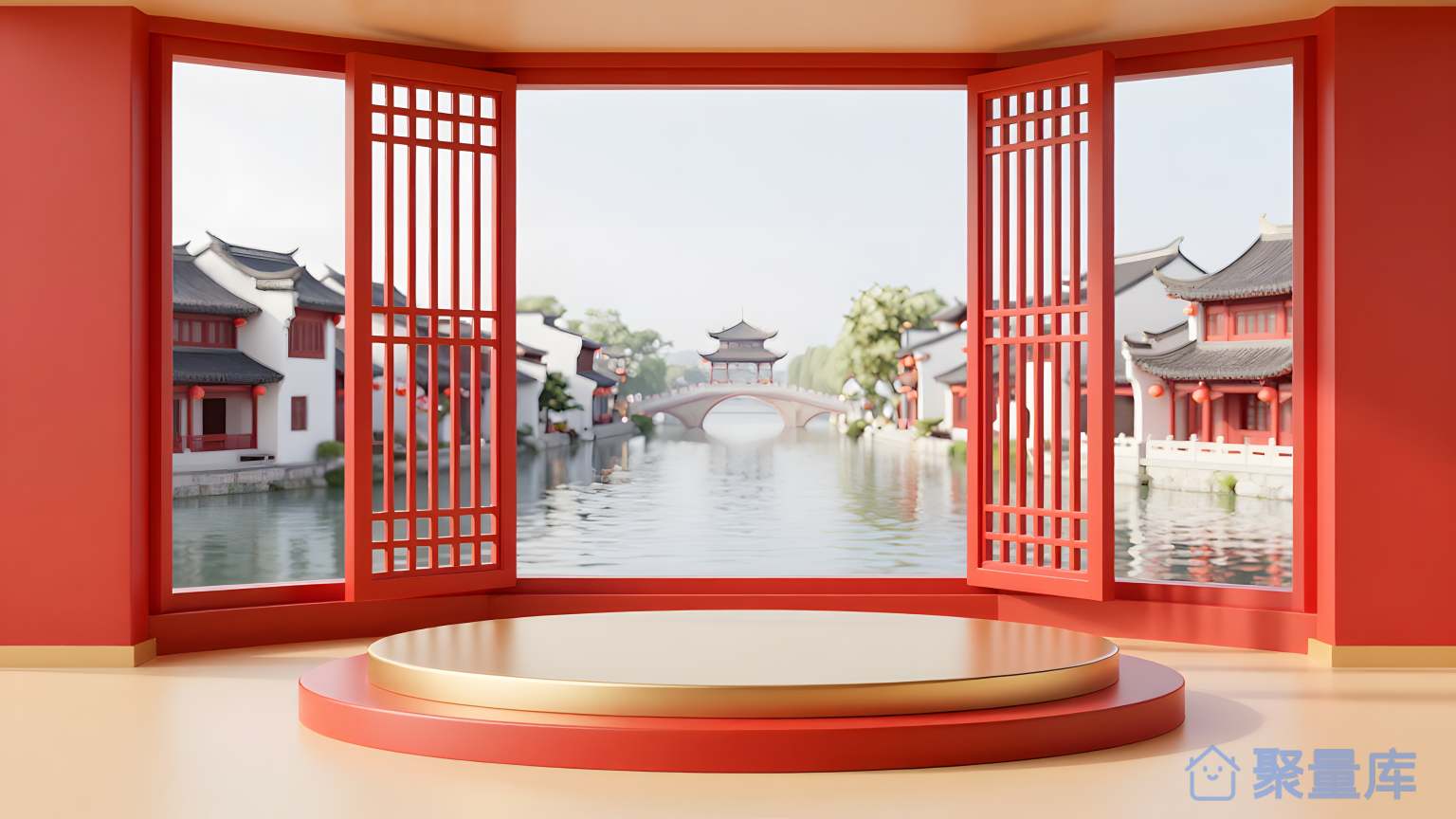 红色窗口前景