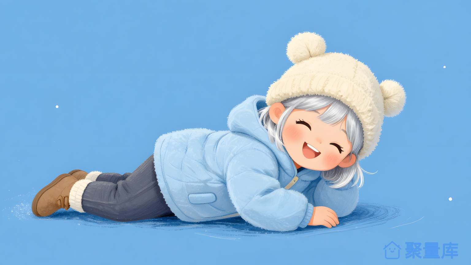 小孩在地上躺着