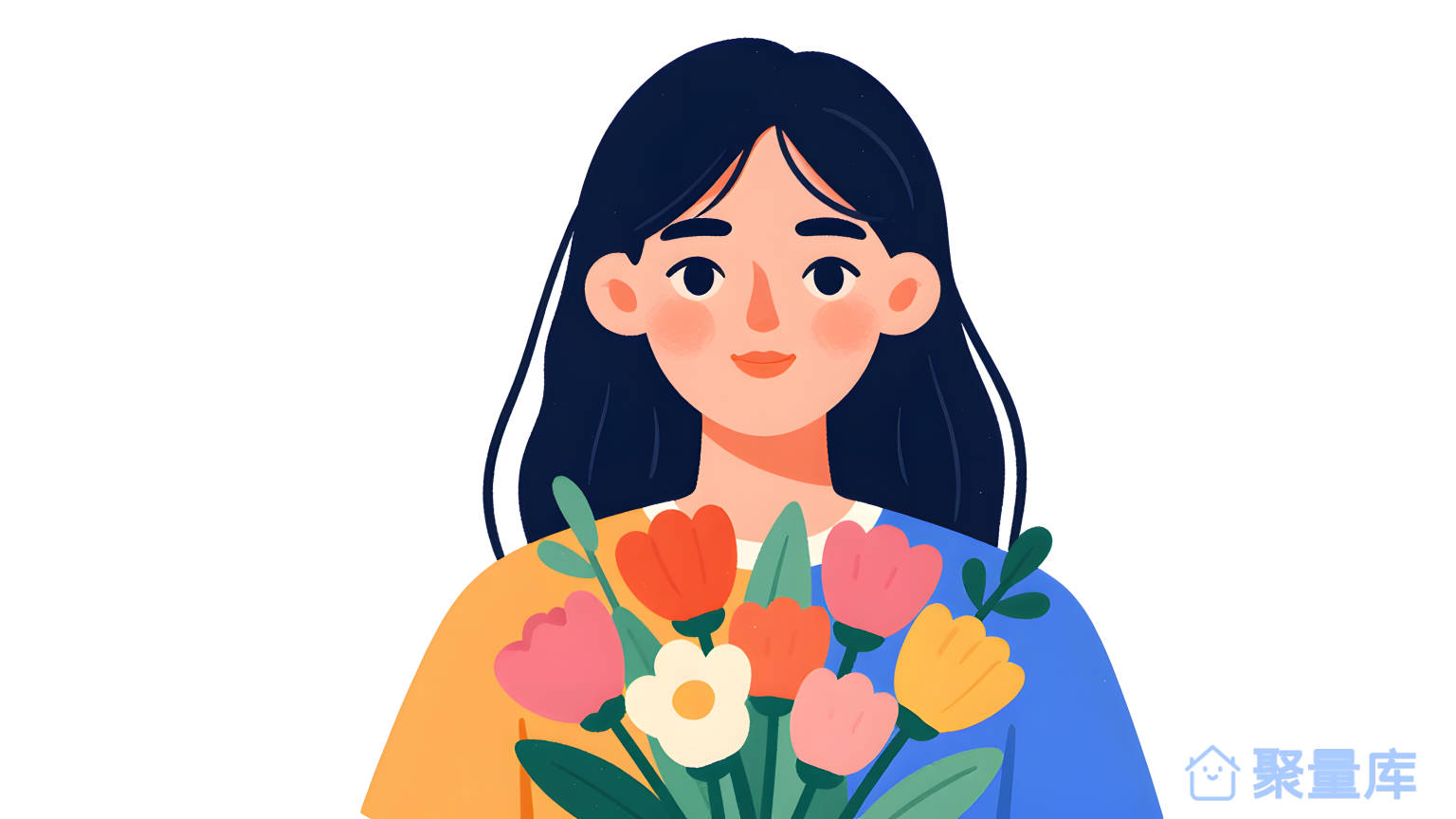 女性手持花束