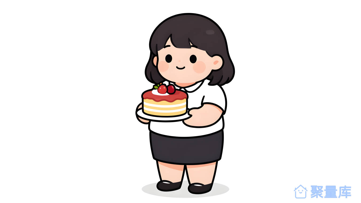 女孩手持蛋糕