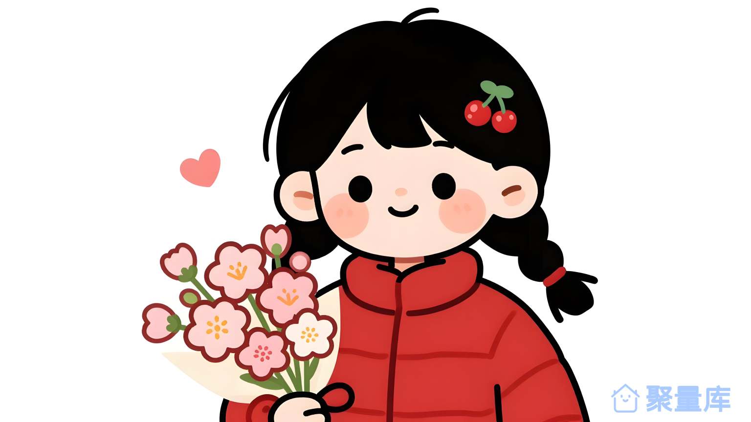 小女孩送花