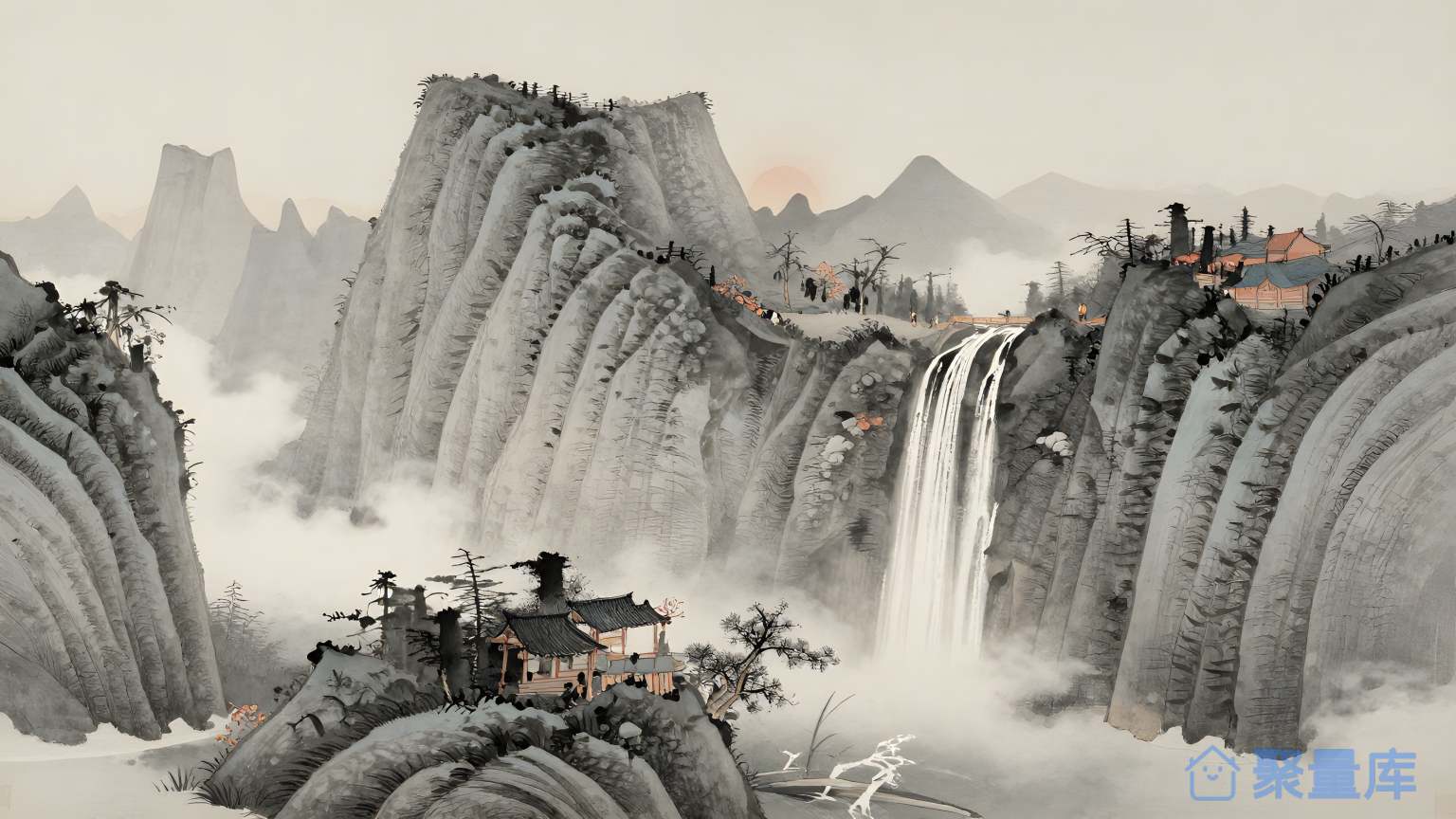 山水风格的美丽景观
