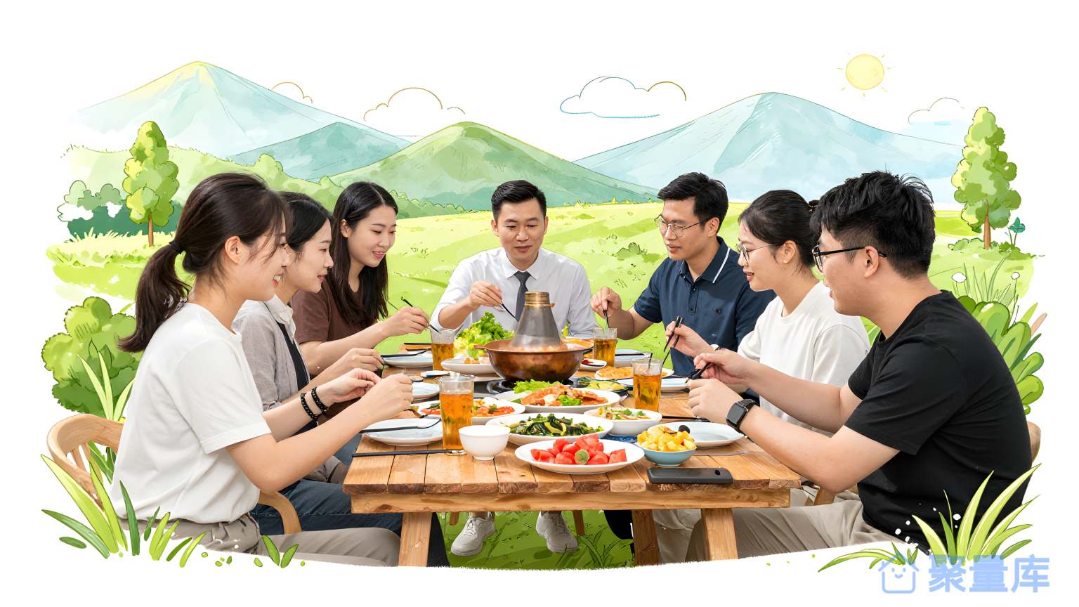人在餐桌上吃饭