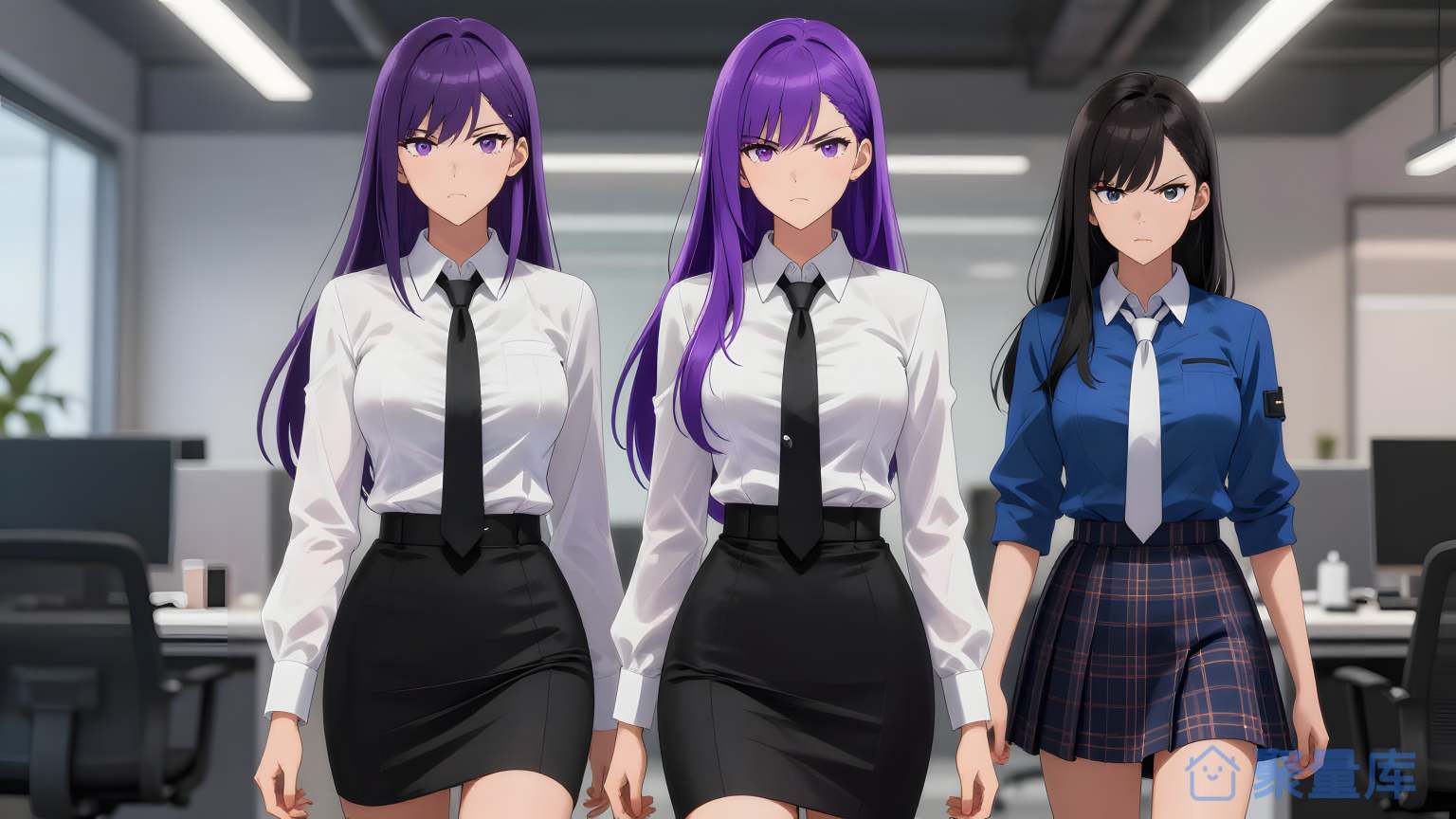 女性三人行动