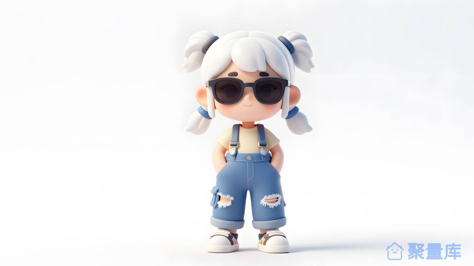 小女孩玩具 小女孩 玩具 穿着墨镜