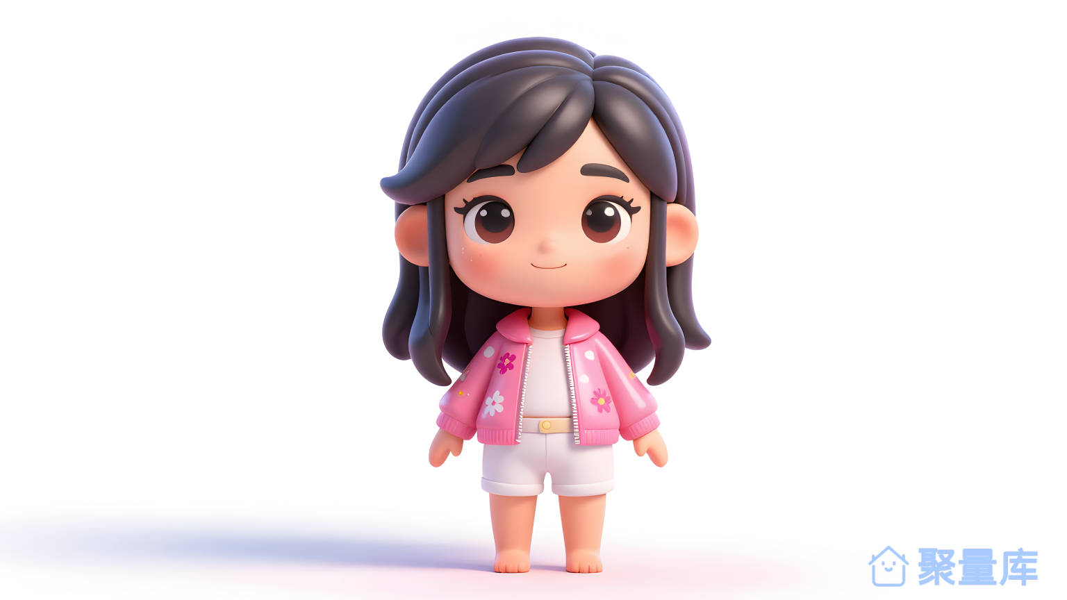 小女孩玩娃娃