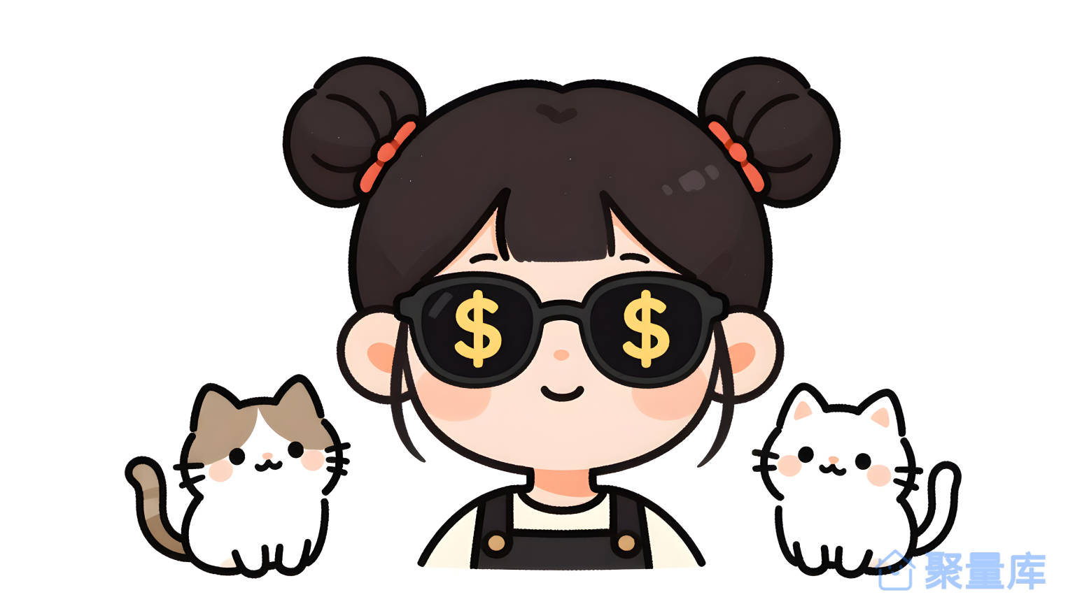 女孩在猫和狗身上展示自己的幽想象