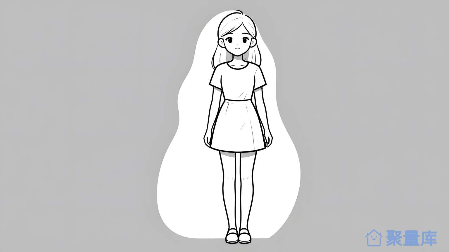 女孩在白色背景上站着 女孩