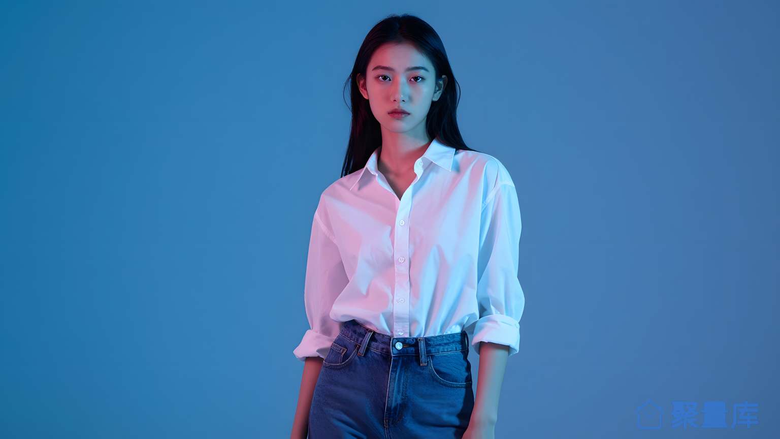 女子穿白色长袖衫