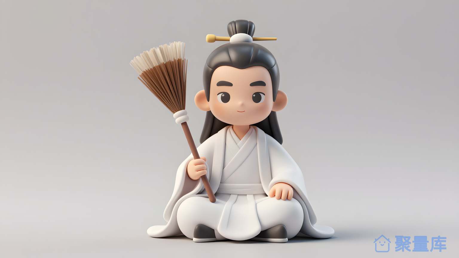 小人在白色背景上坐着