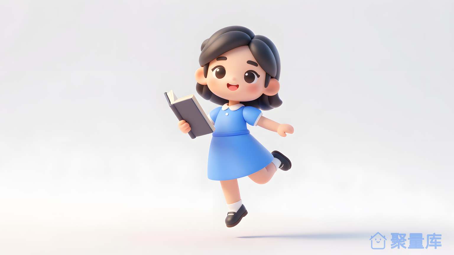 小学生女孩手持书