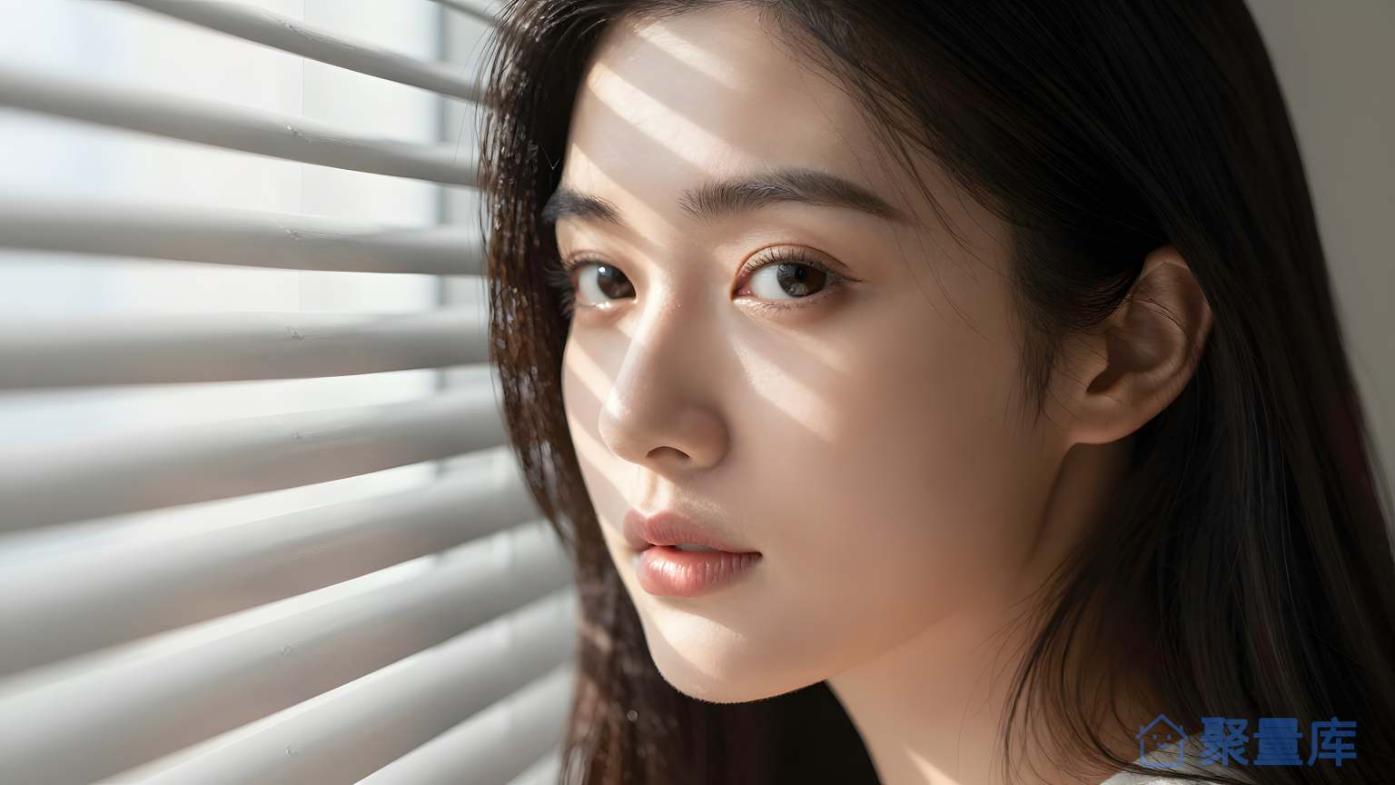 女性在窗口前