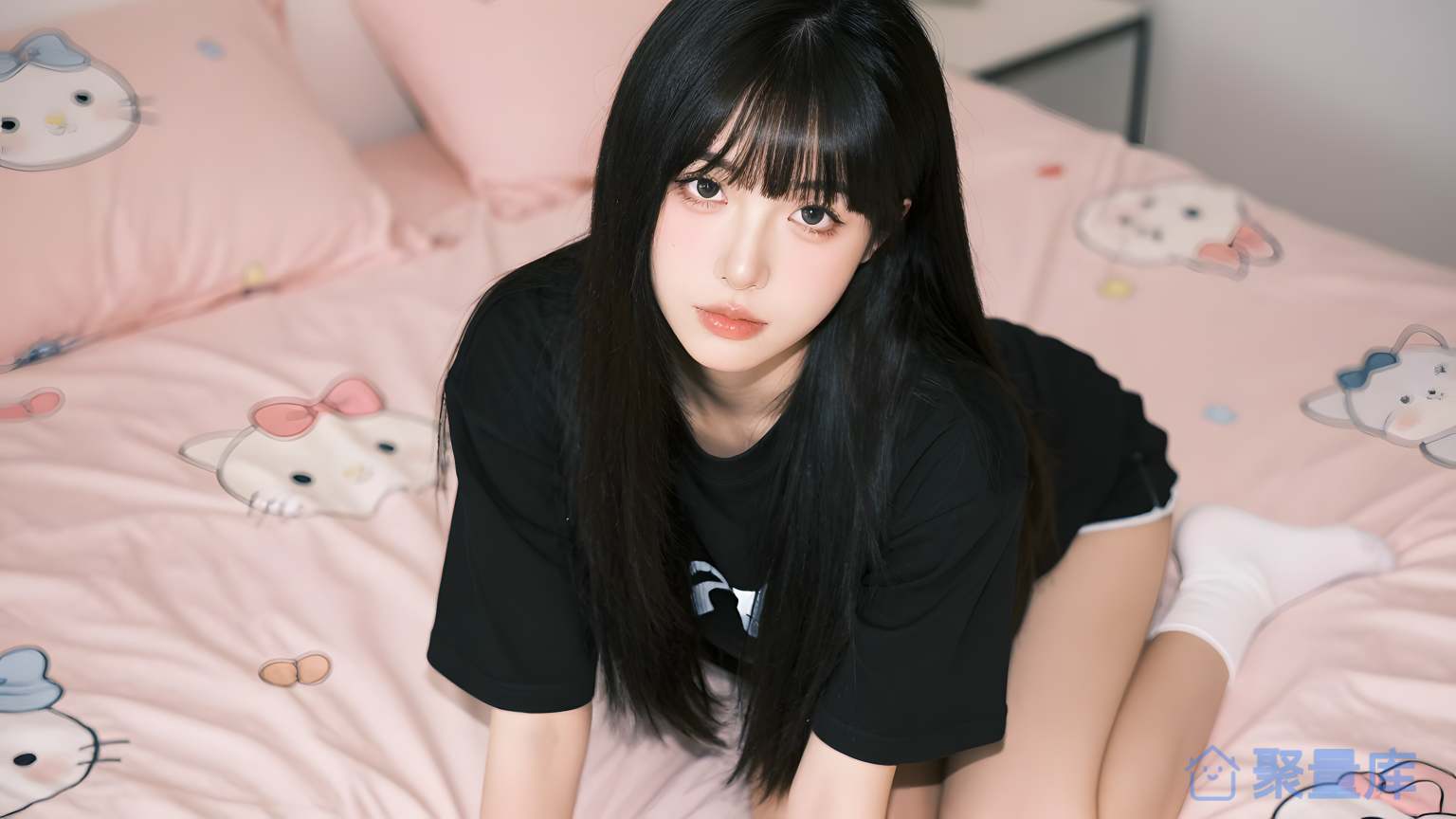 女子在床上