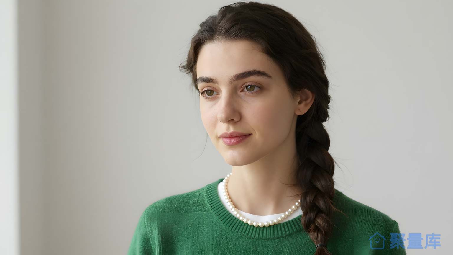 女子穿裙坐在门前