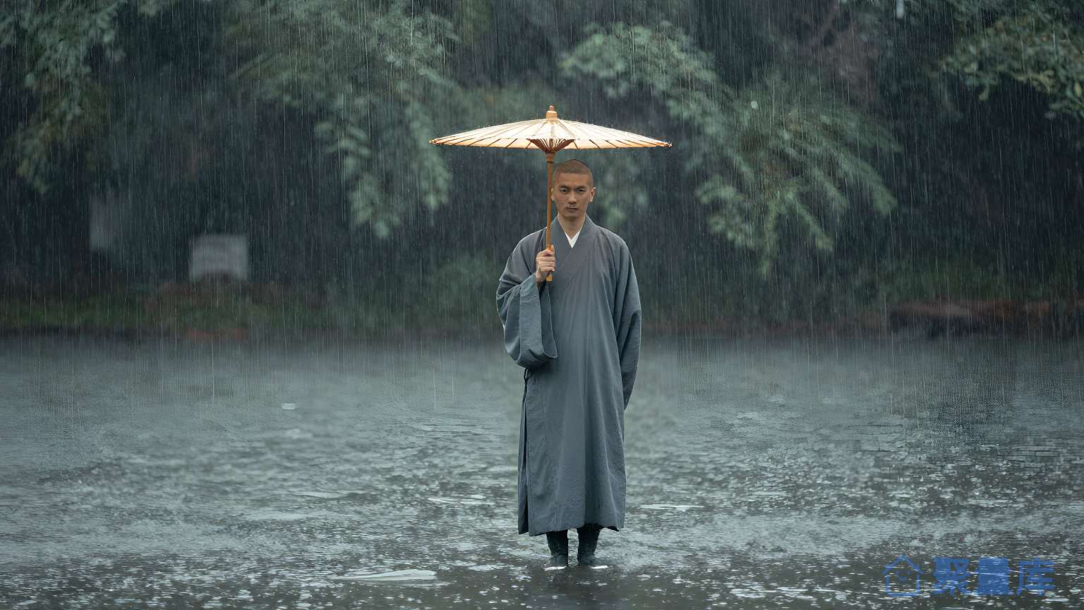 雨中的人