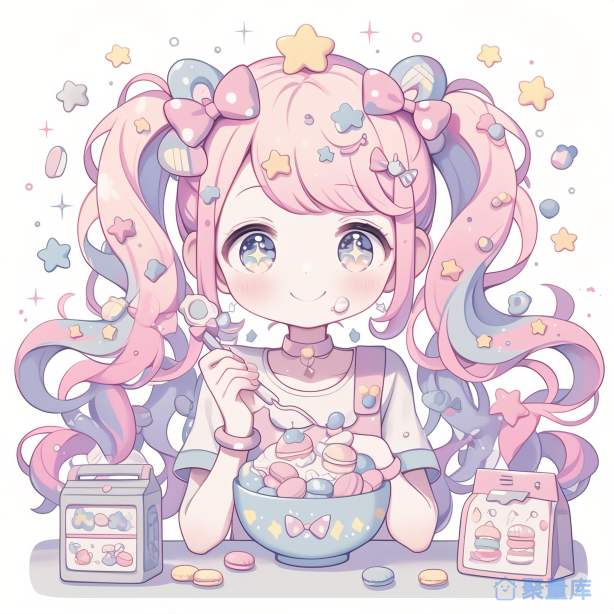 粉嫩女生吃糖果
