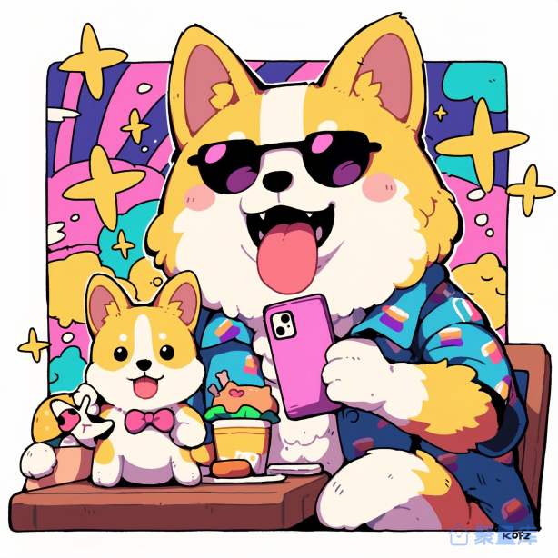 柴犬拍照打卡墨镜