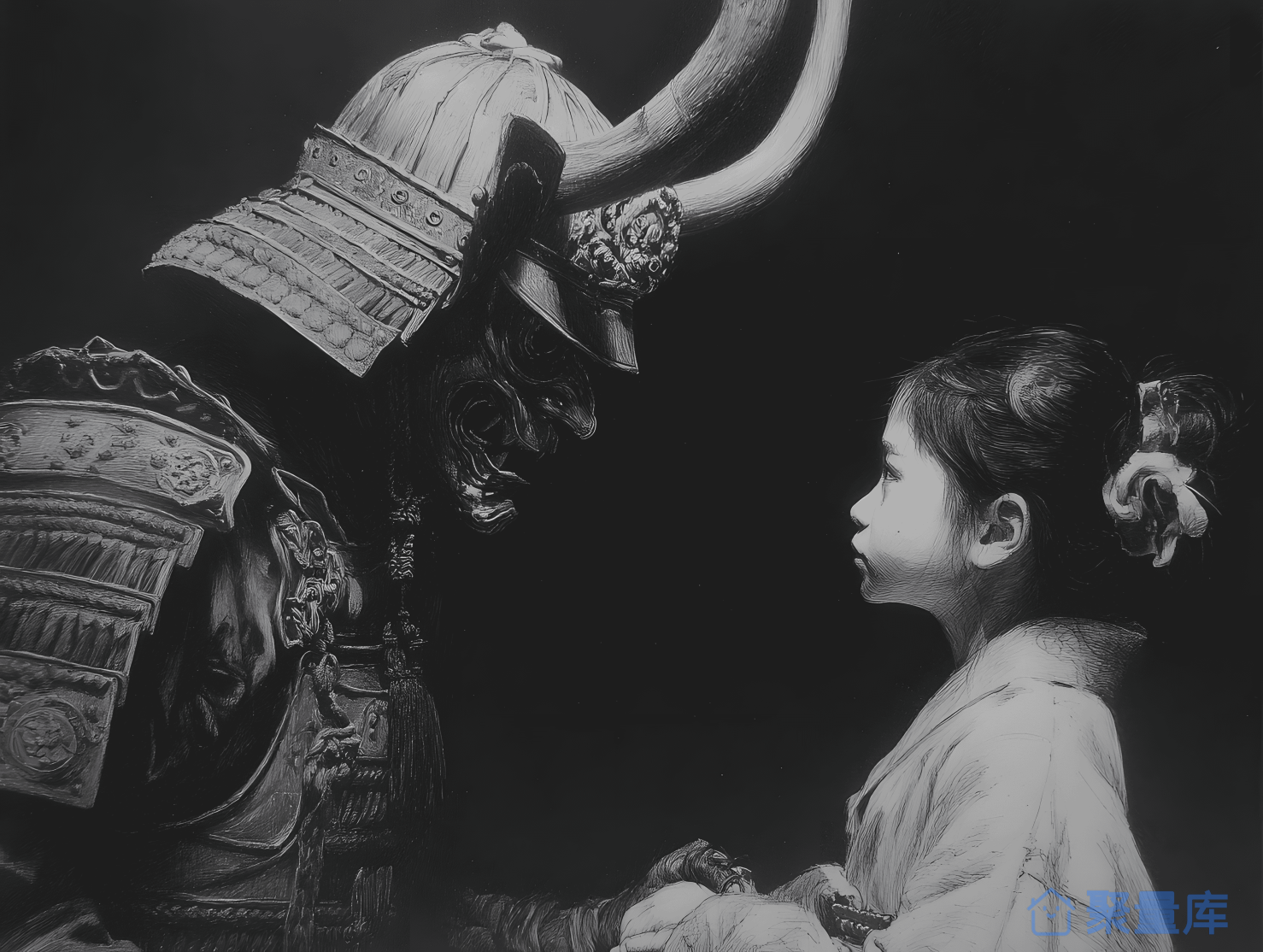 武士与少女的黑白对话