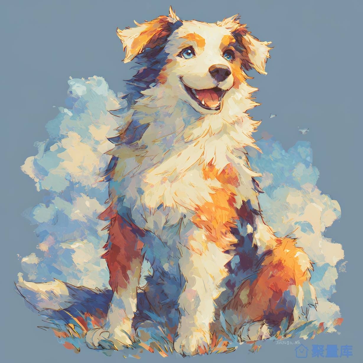 快乐的澳大利亚牧羊犬