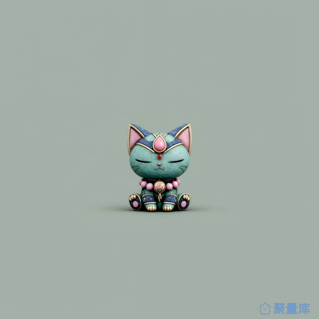 精致的玉猫摆件