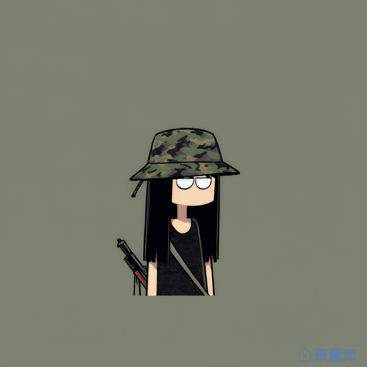 卡通士兵女孩