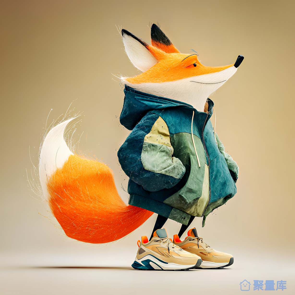 穿着潮服的狐狸