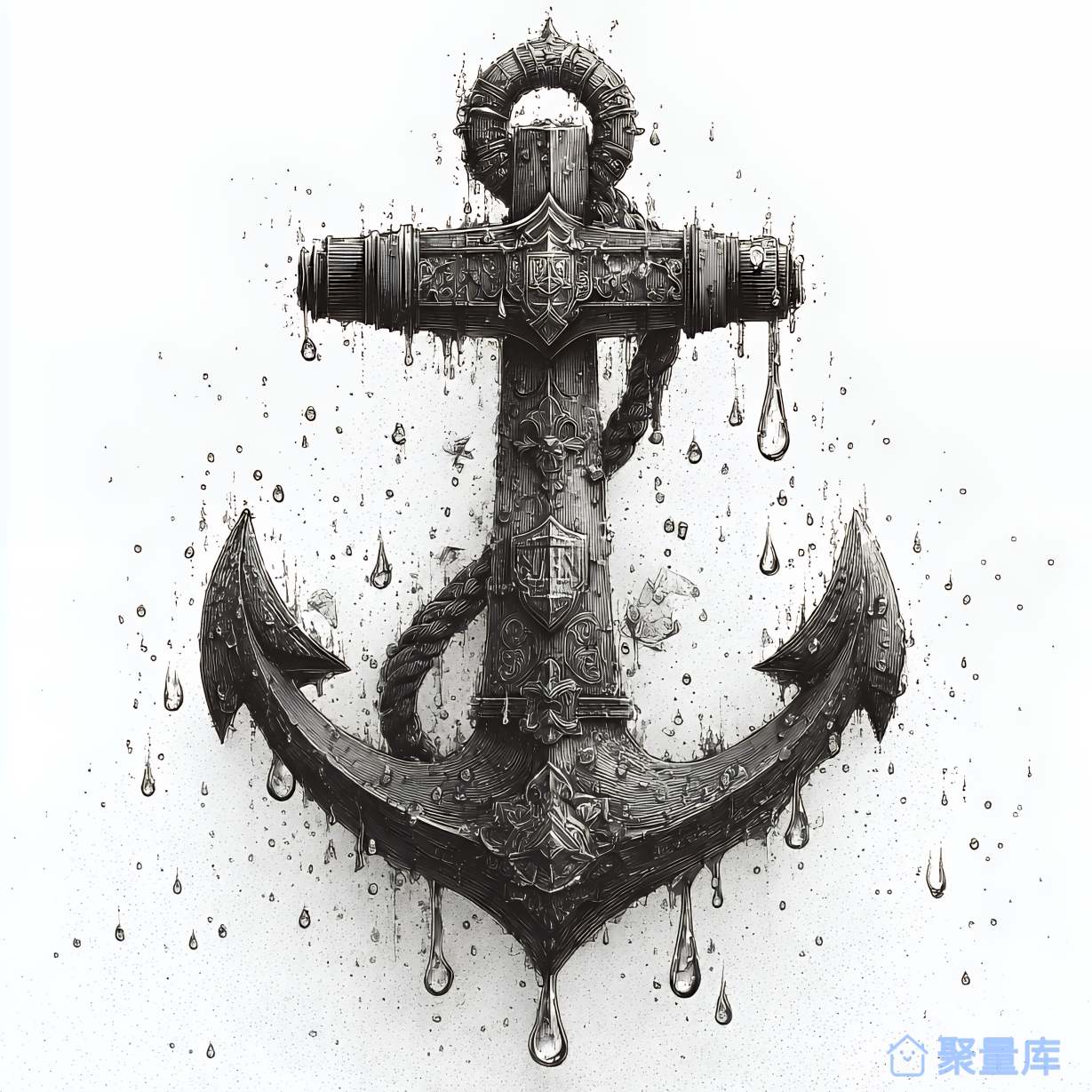 滴水的铁锚