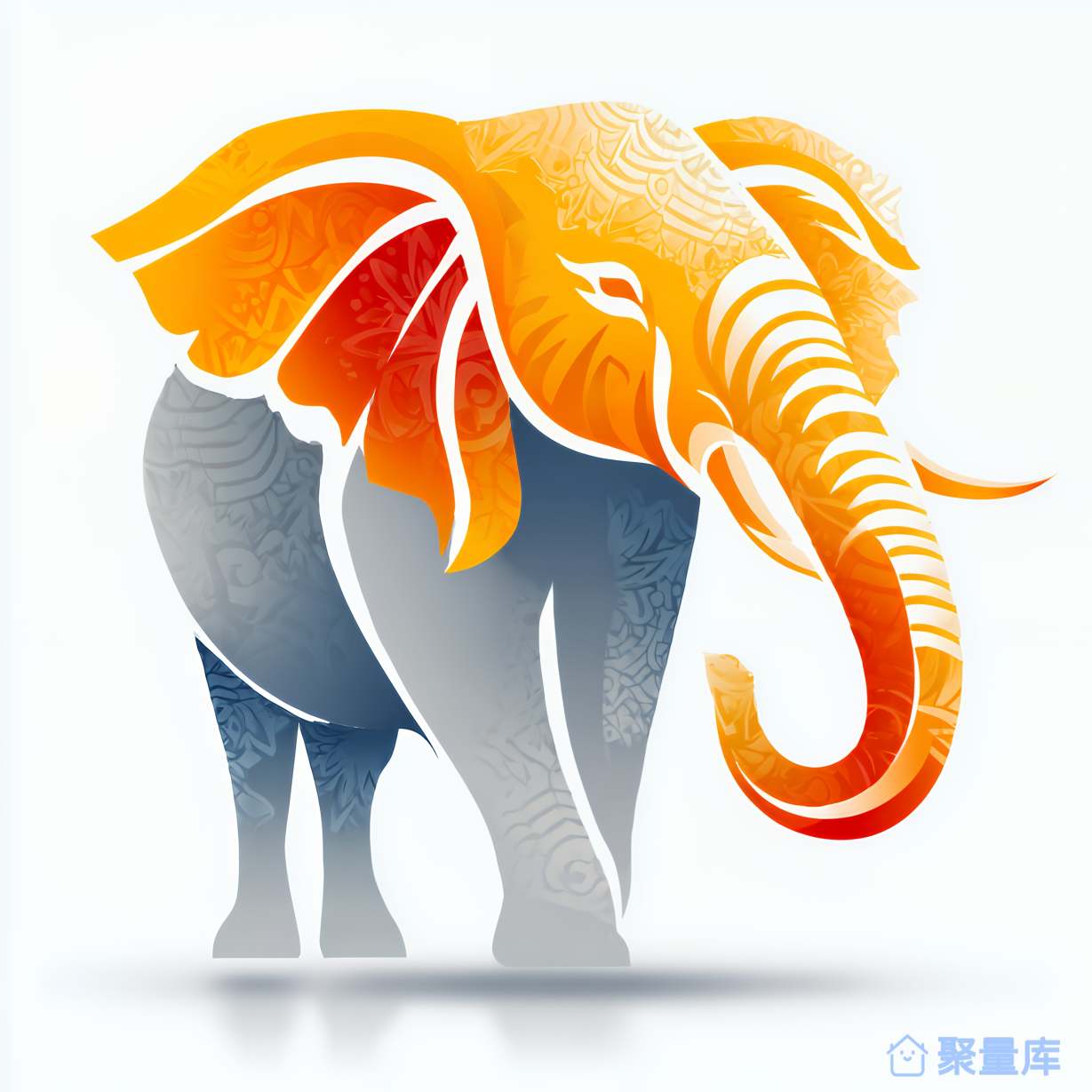 抽象风格的彩色大象