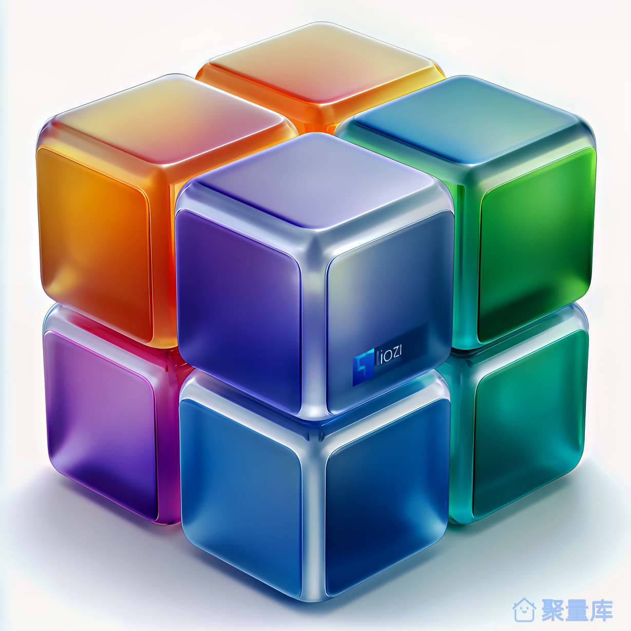 彩色玻璃立方体